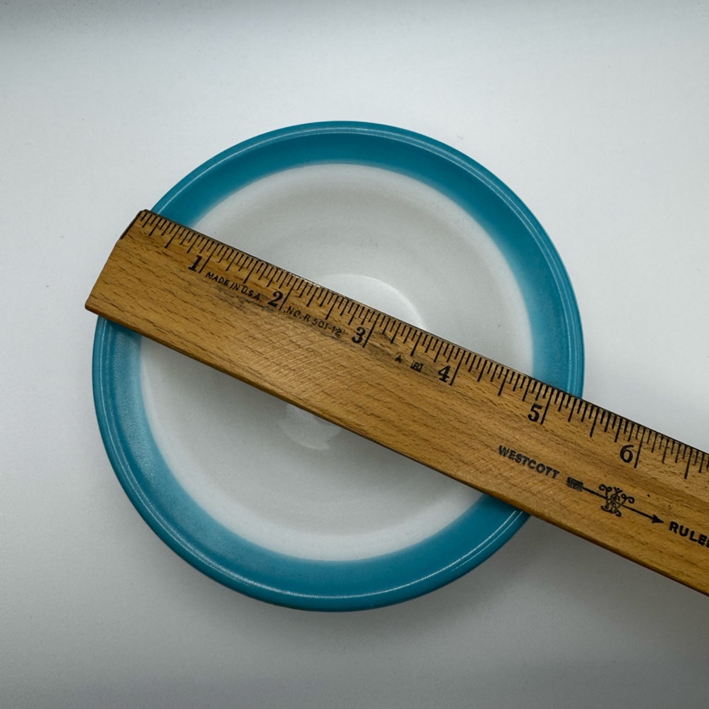 Pyrex Turquoise Band Rim Soup / Salad Bowls set of 2 - Picture 10 of 11
